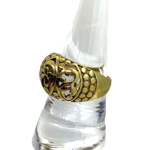 Large Fashion Costume Jewelry Ring Gold Tone Size 8 - Picture 7 of 16